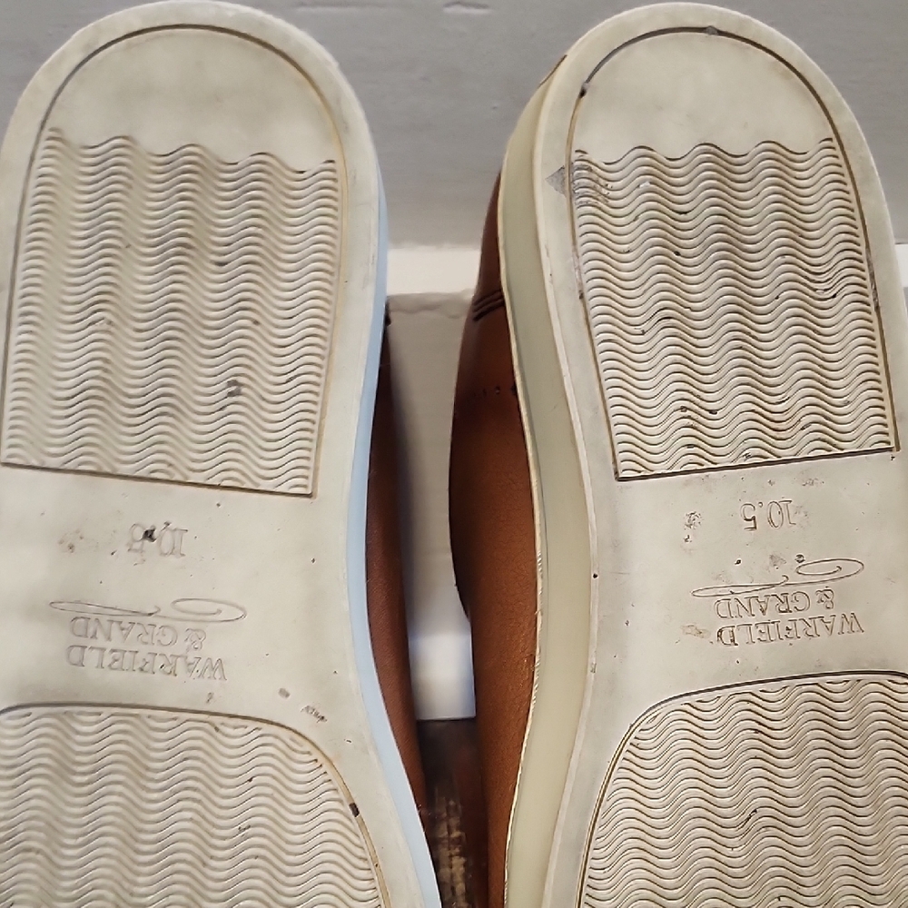 EUC Warfield & Grand Lassey Men Luxury LaceUp Tan Leather Sneakers 10.5 Designer - Picture 8 of 11